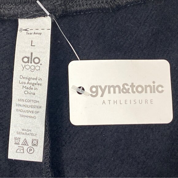 Alo Yoga Womens High-Waisted Black Sweat Shorts Size L- New - Picture 6 of 8